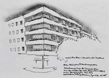 Architektur im 5. - Wohnhaus, 1928/29, Dielgasse/Brandmayergasse, Architekten Judtmann/Riss